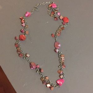 Pink drop necklace